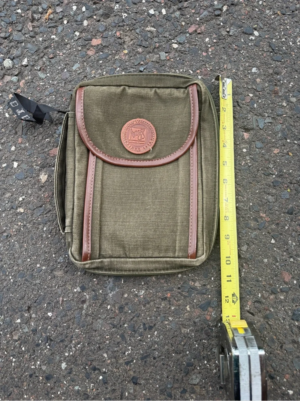 Gregg Canvas Book Bag with Brown Trim - bookmark
